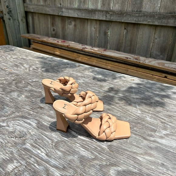 Marc Fisher Womens Hammy Faux Leather Square Toe Block Heel Shoe size 6.5 - Picture 1 of 6